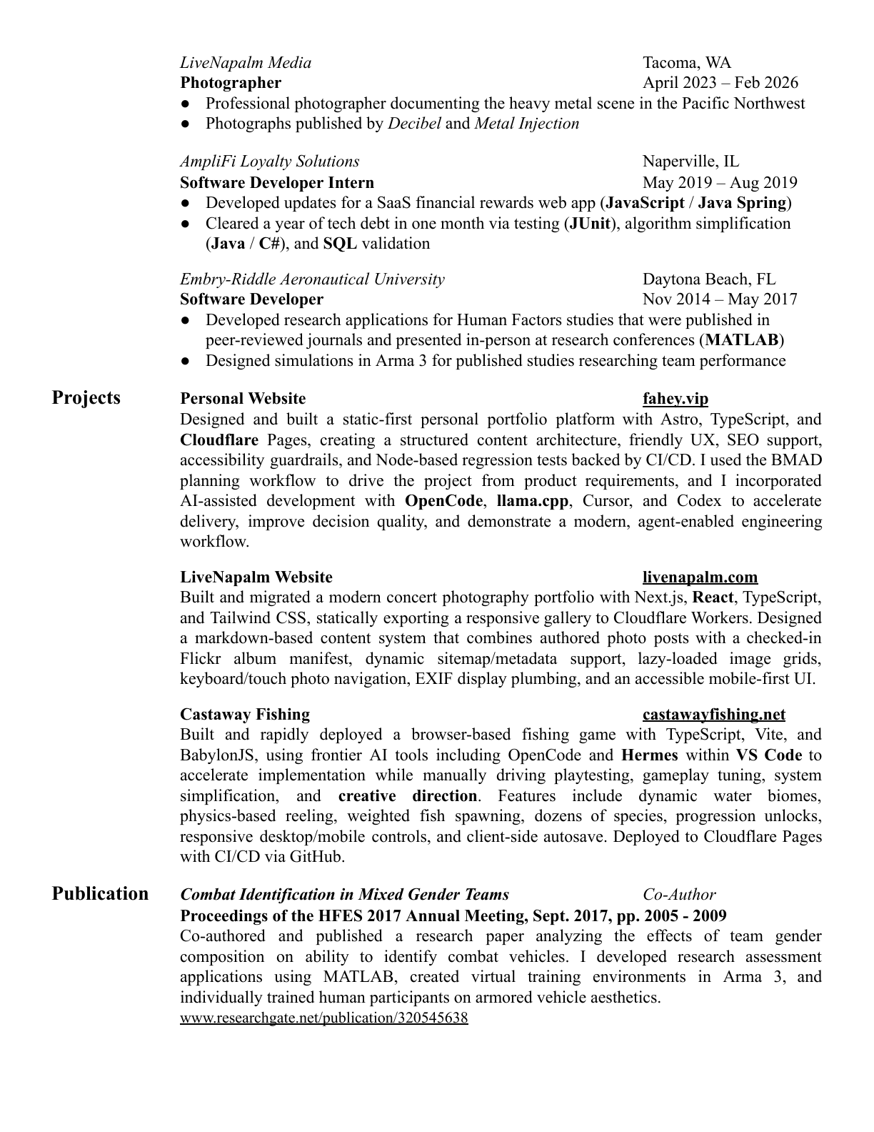 Resume page 2
